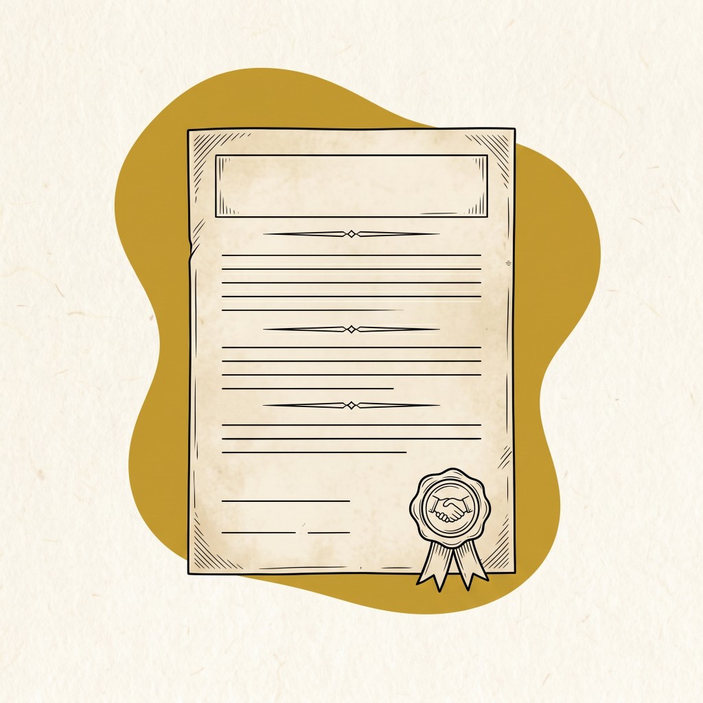 Illustration of a sealed contract document